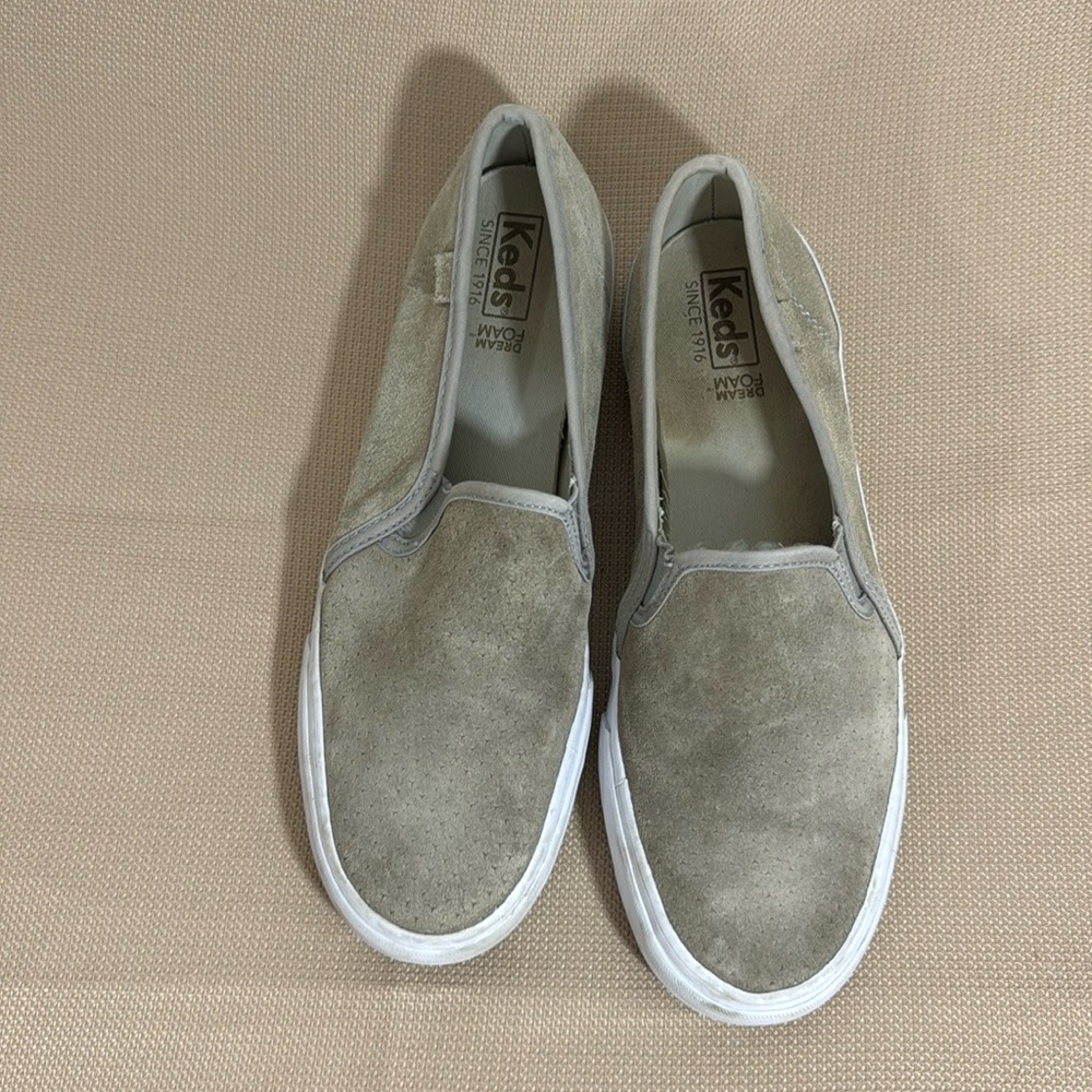 Keds Double Decker Slip On Perf Suede Women 8 Gray